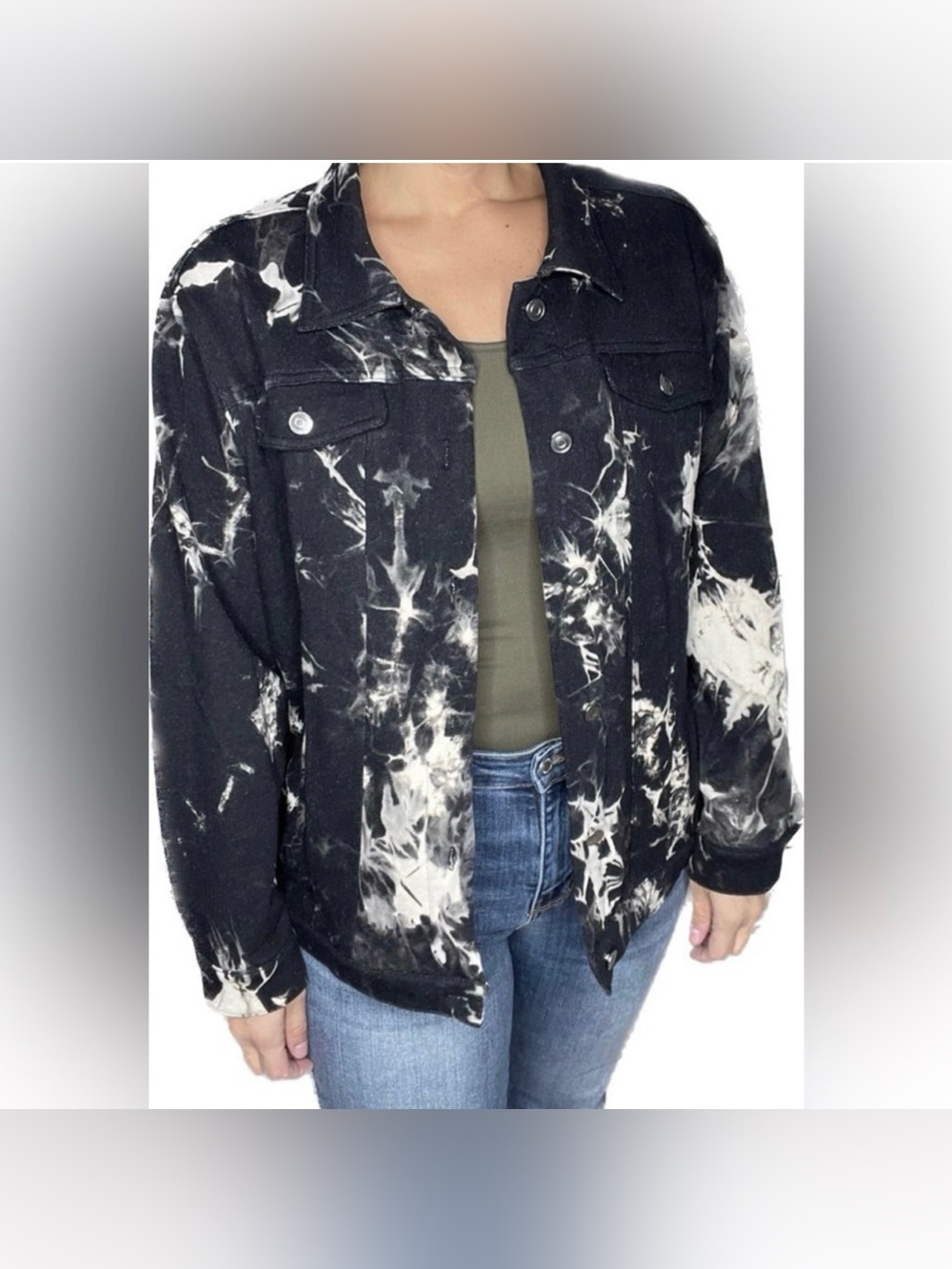 Sew In Love 1X Women’s Black & White Tie-Dye